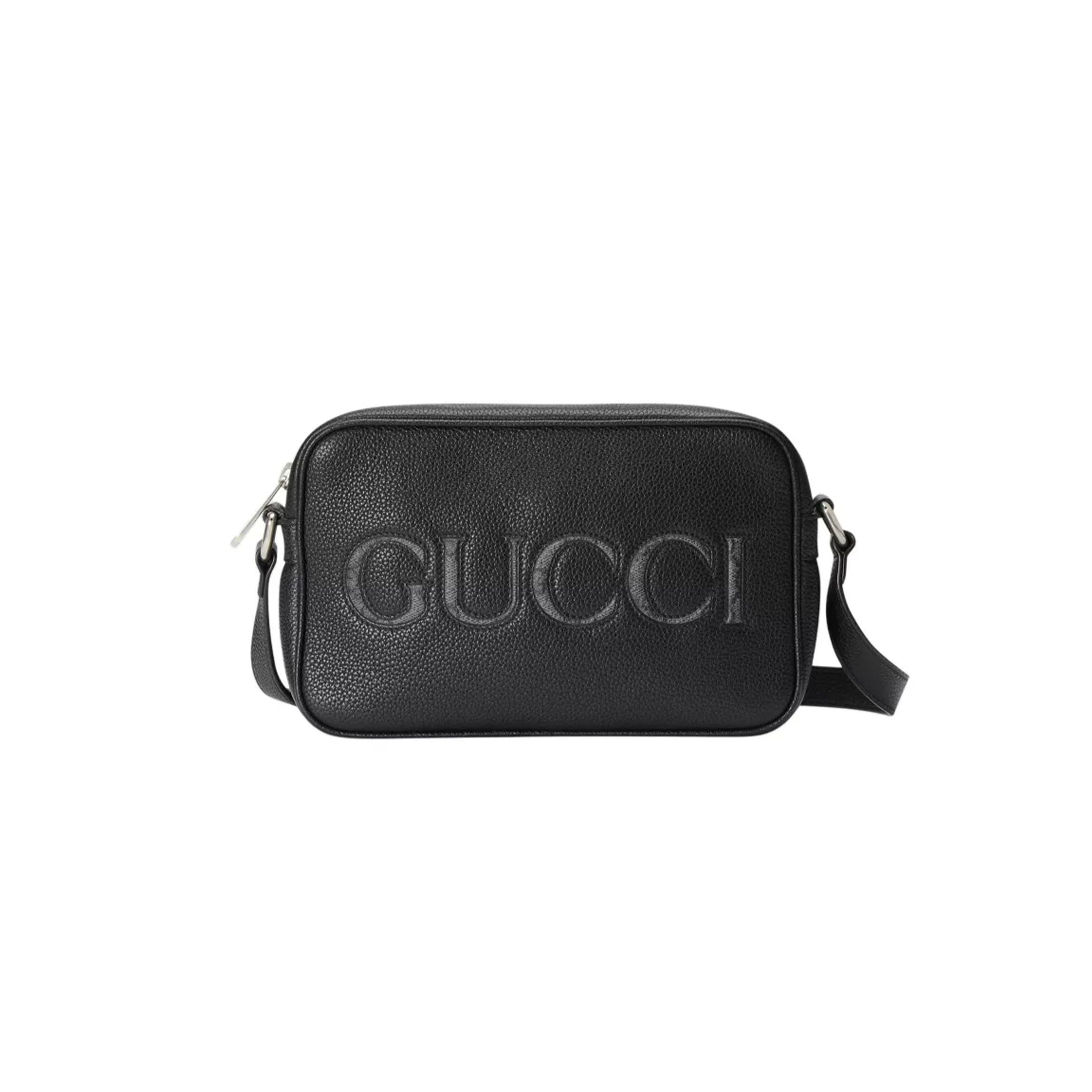 G*u*i logo embroidered leather mini shoulder bag 768391 (23.5*14*6cm)